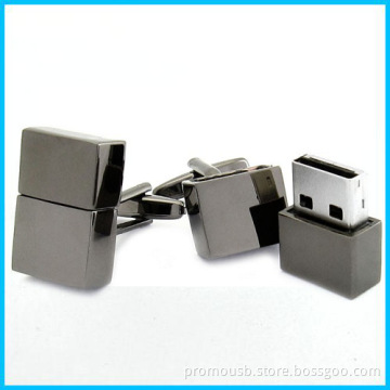 Cufflink metal USB memory sticks 16GB silver gold